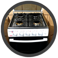 Cocina a gas c/ Horno y Vajilla